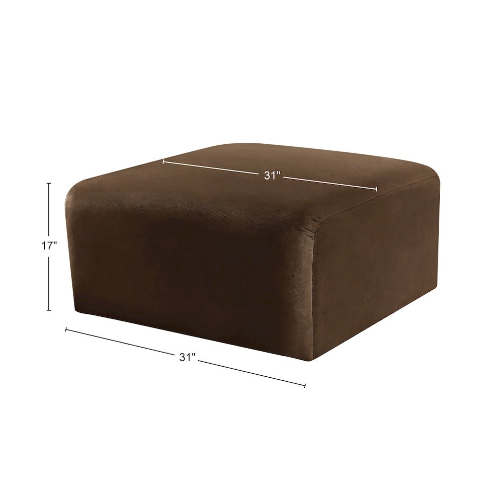 Arc Brown Velvet Ottoman. Picture 7
