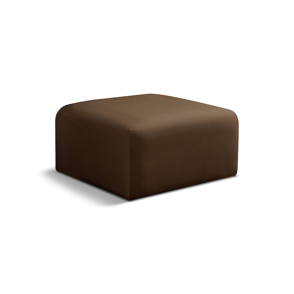 Arc Brown Velvet Ottoman. Picture 1