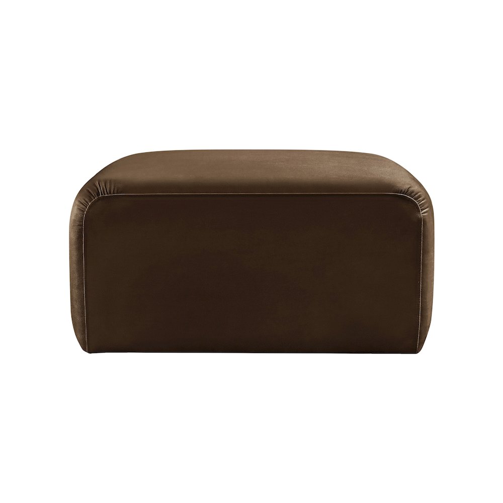 Arc Brown Velvet Ottoman. Picture 3