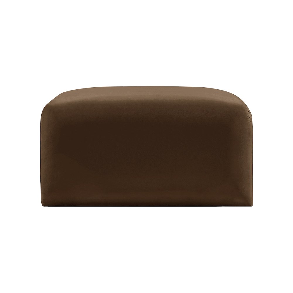 Arc Brown Velvet Ottoman. Picture 4