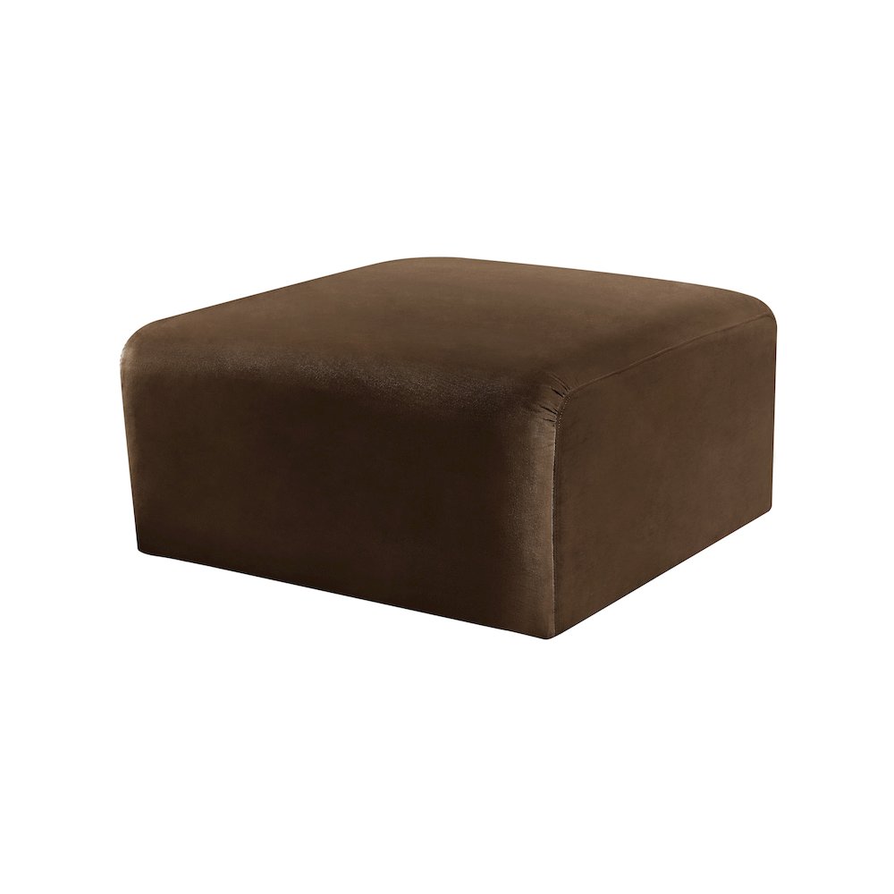 Arc Brown Velvet Ottoman. Picture 5