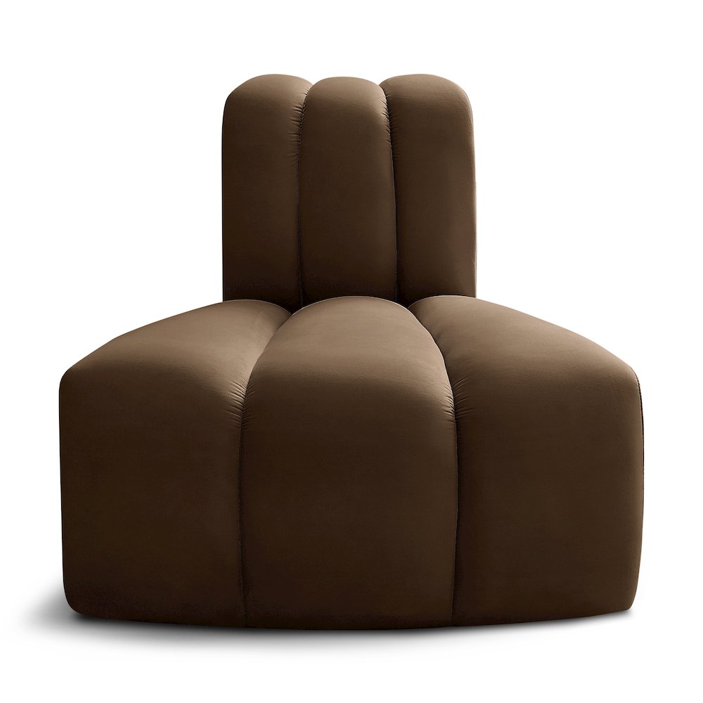 Arc Brown Velvet Reverse Corner. Picture 1