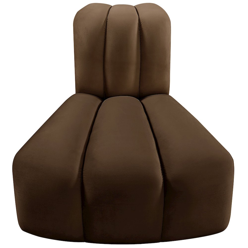 Arc Brown Velvet Reverse Corner. Picture 4