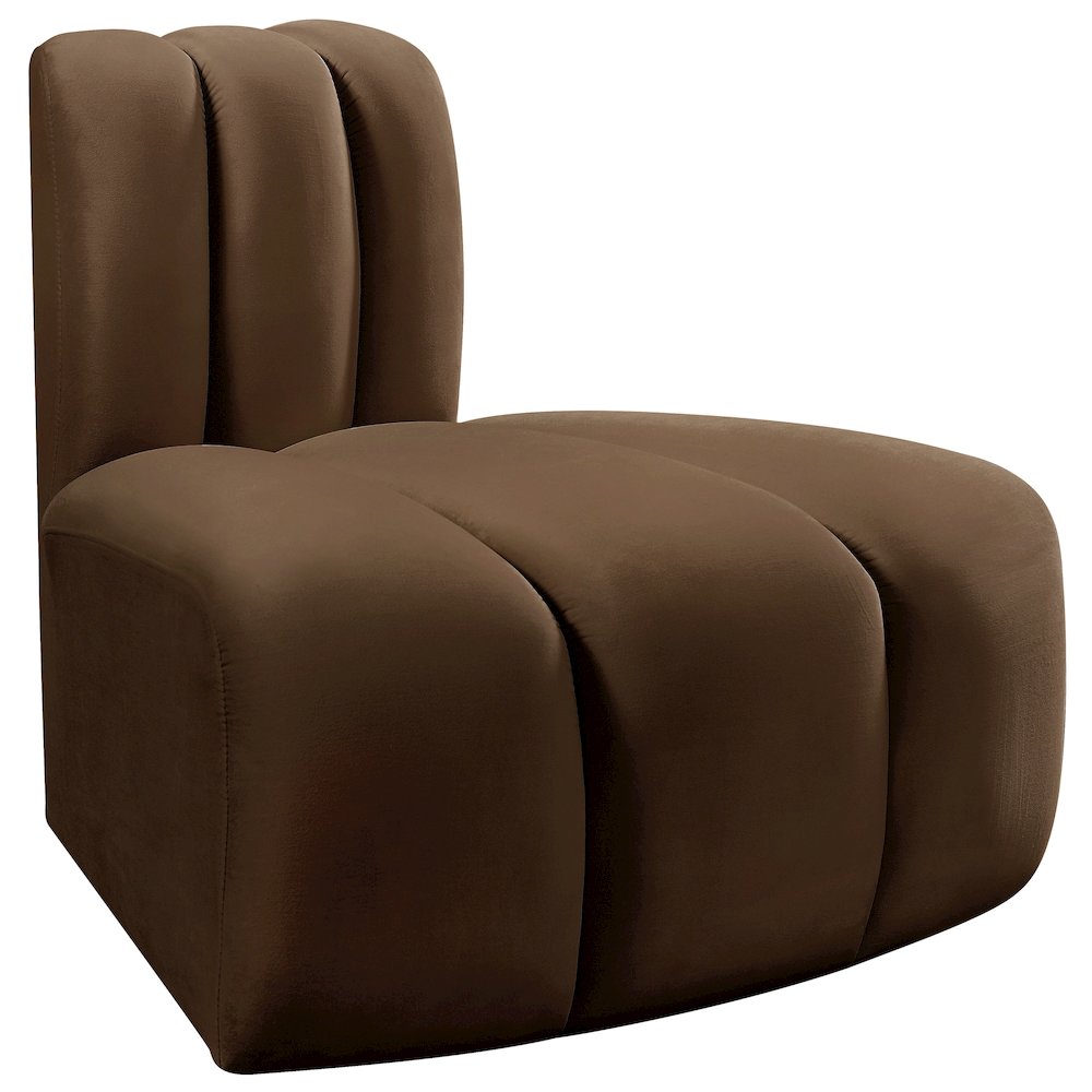 Arc Brown Velvet Reverse Corner. Picture 5