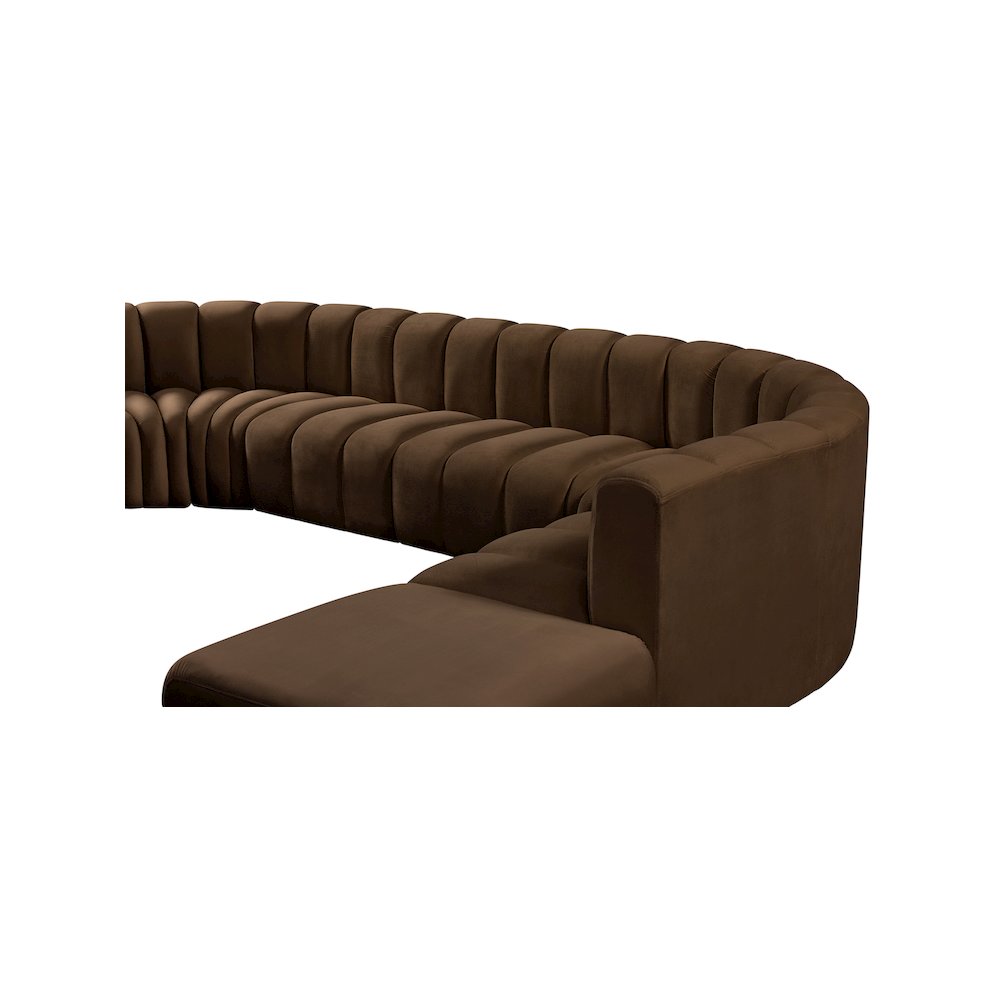 Arc Brown Velvet Modular Sofa. Picture 10