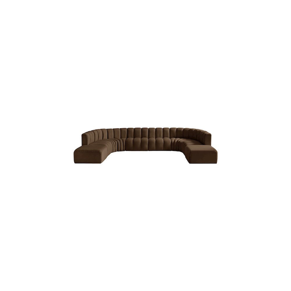 Arc Brown Velvet Modular Sofa. Picture 5