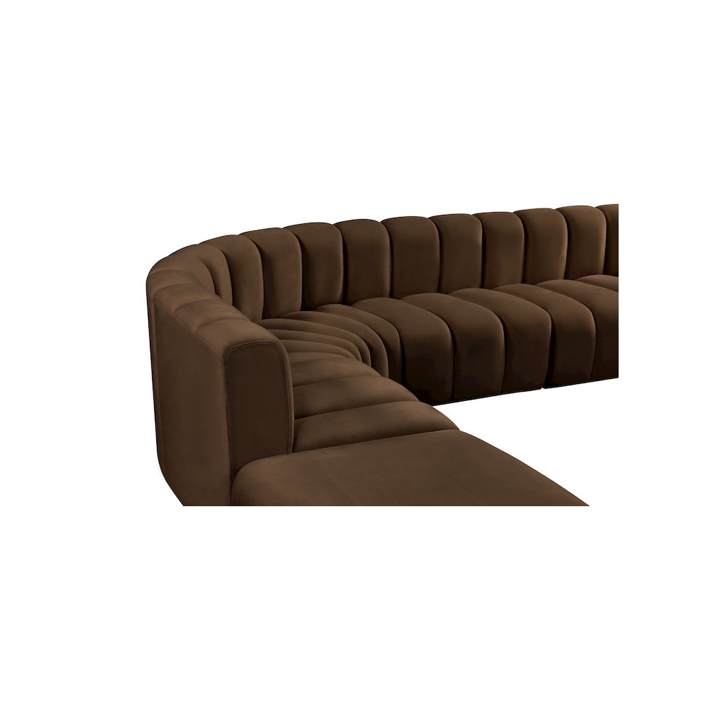Arc Brown Velvet Modular Sofa. Picture 8