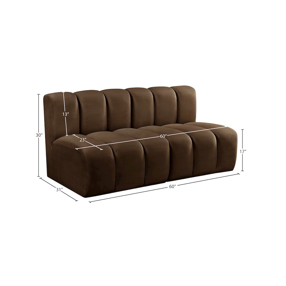 Arc Brown Velvet Modular Sofa. Picture 9