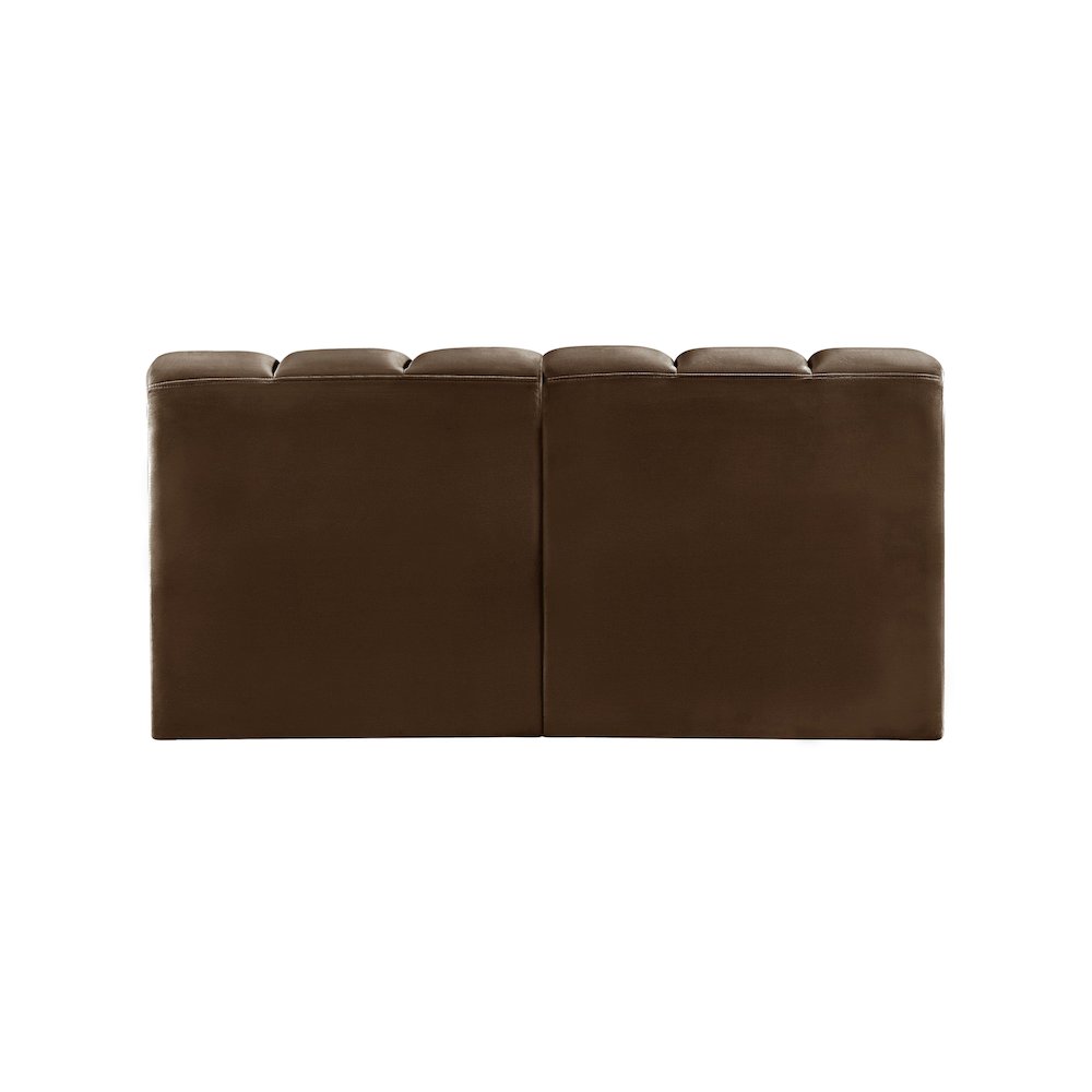 Arc Brown Velvet Modular Sofa. Picture 3