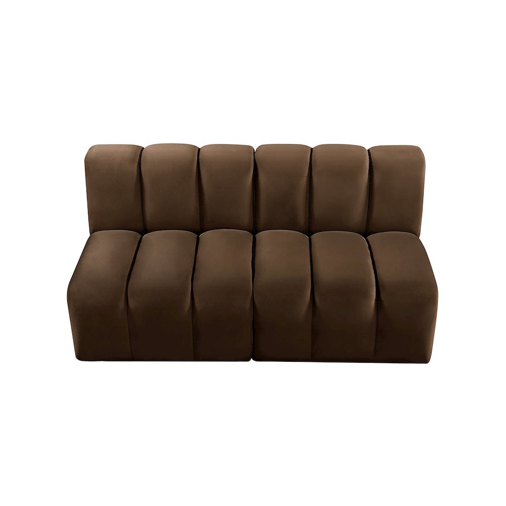 Arc Brown Velvet Modular Sofa. Picture 4