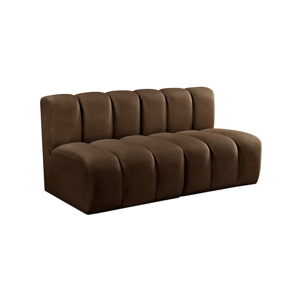 Arc Brown Velvet Modular Sofa. Picture 5