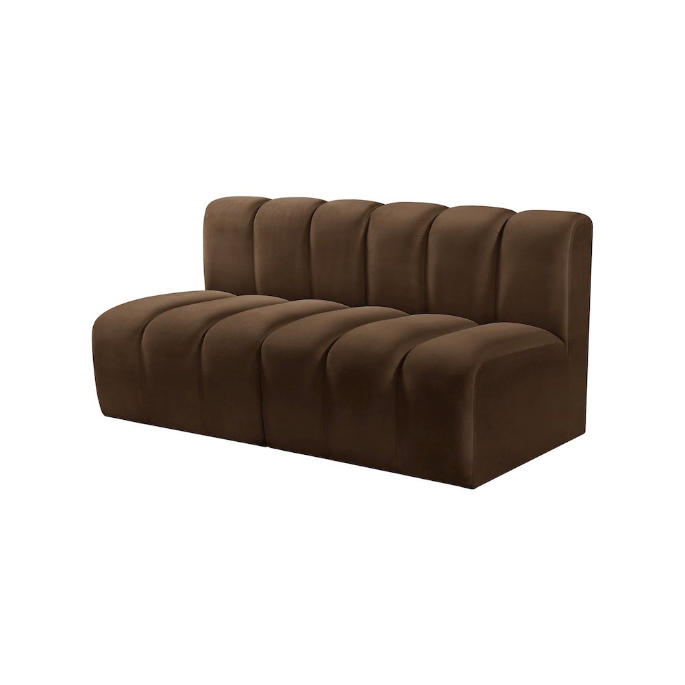 Arc Brown Velvet Modular Sofa. Picture 6