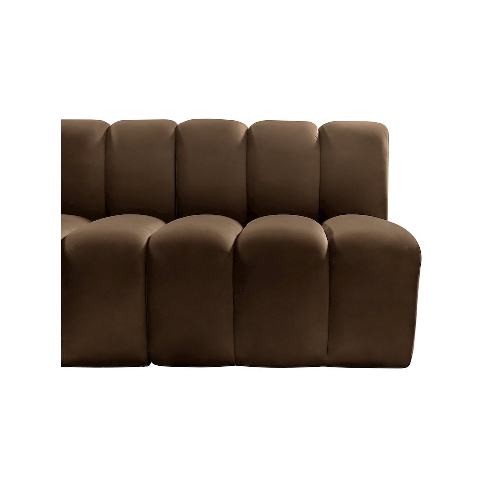 Arc Brown Velvet Modular Sofa. Picture 8
