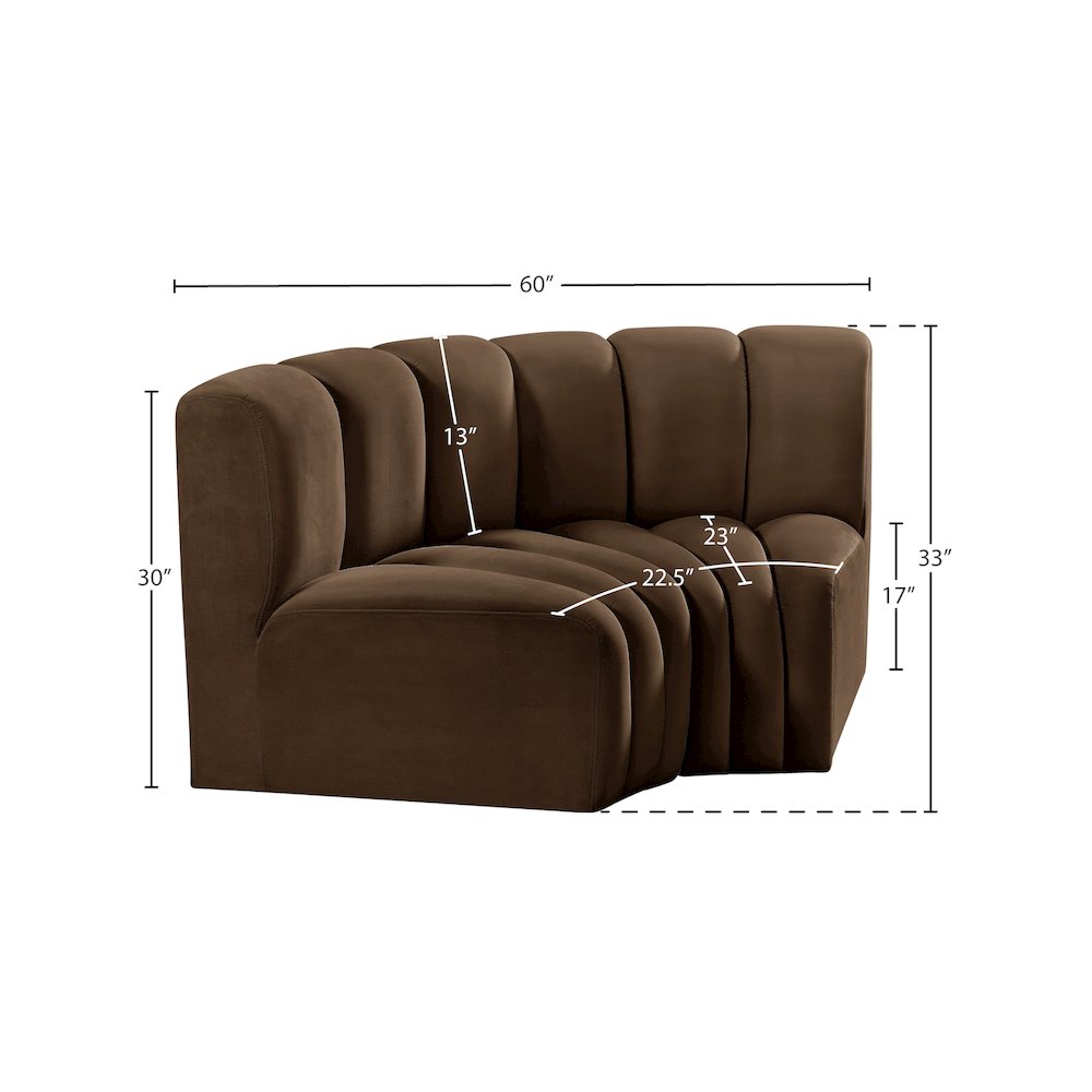 Arc Brown Velvet Modular Sofa. Picture 8