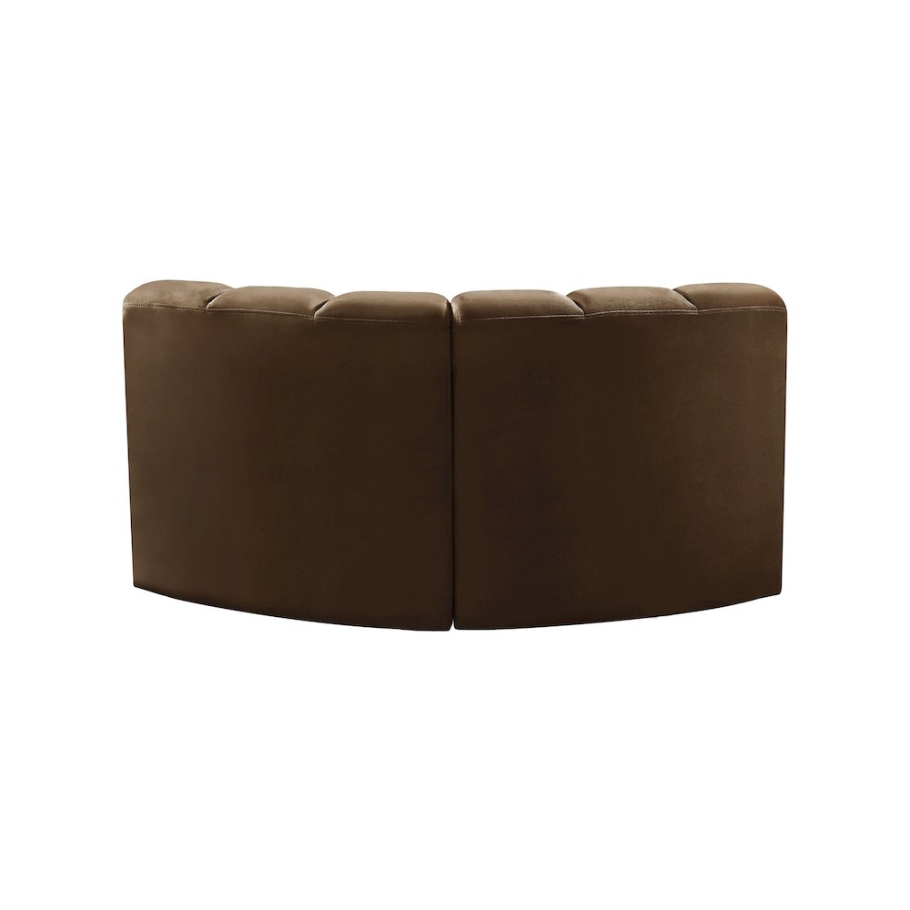 Arc Brown Velvet Modular Sofa. Picture 3
