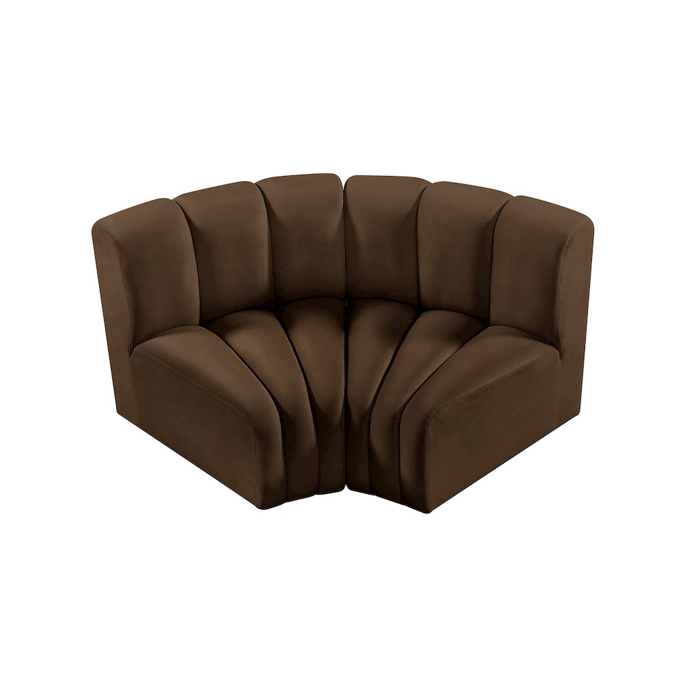 Arc Brown Velvet Modular Sofa. Picture 4