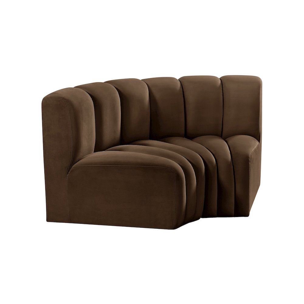 Arc Brown Velvet Modular Sofa. Picture 5