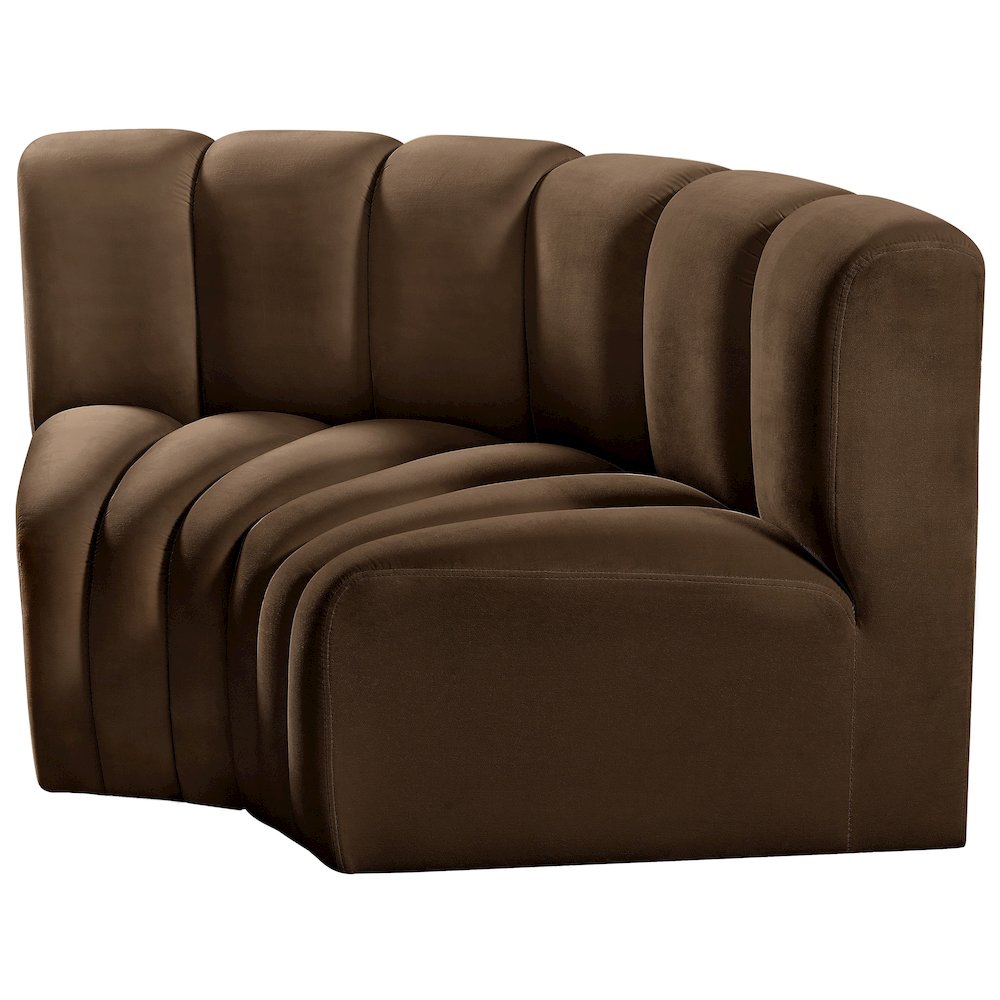 Arc Brown Velvet Modular Sofa. Picture 6