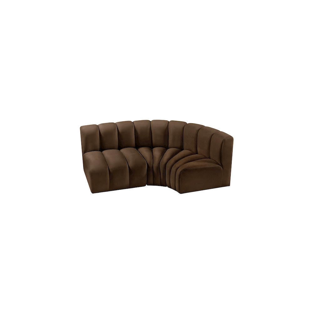 Arc Brown Velvet Modular Sofa. Picture 4