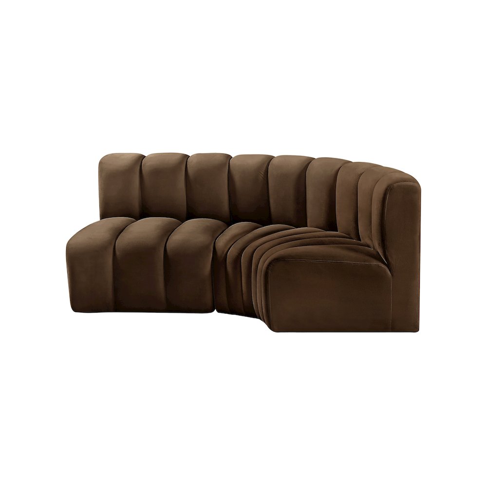 Arc Brown Velvet Modular Sofa. Picture 6