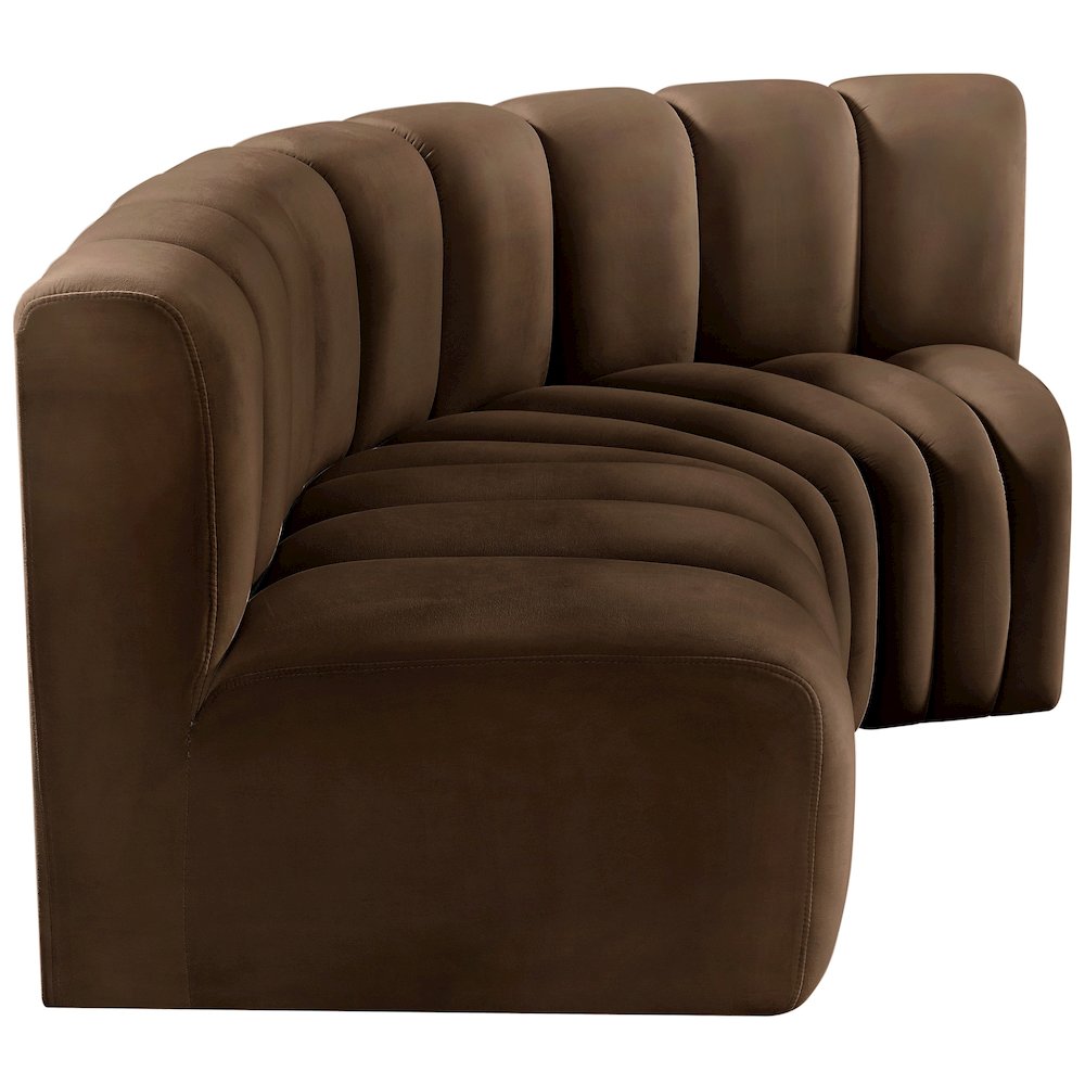 Arc Brown Velvet Modular Sofa. Picture 7