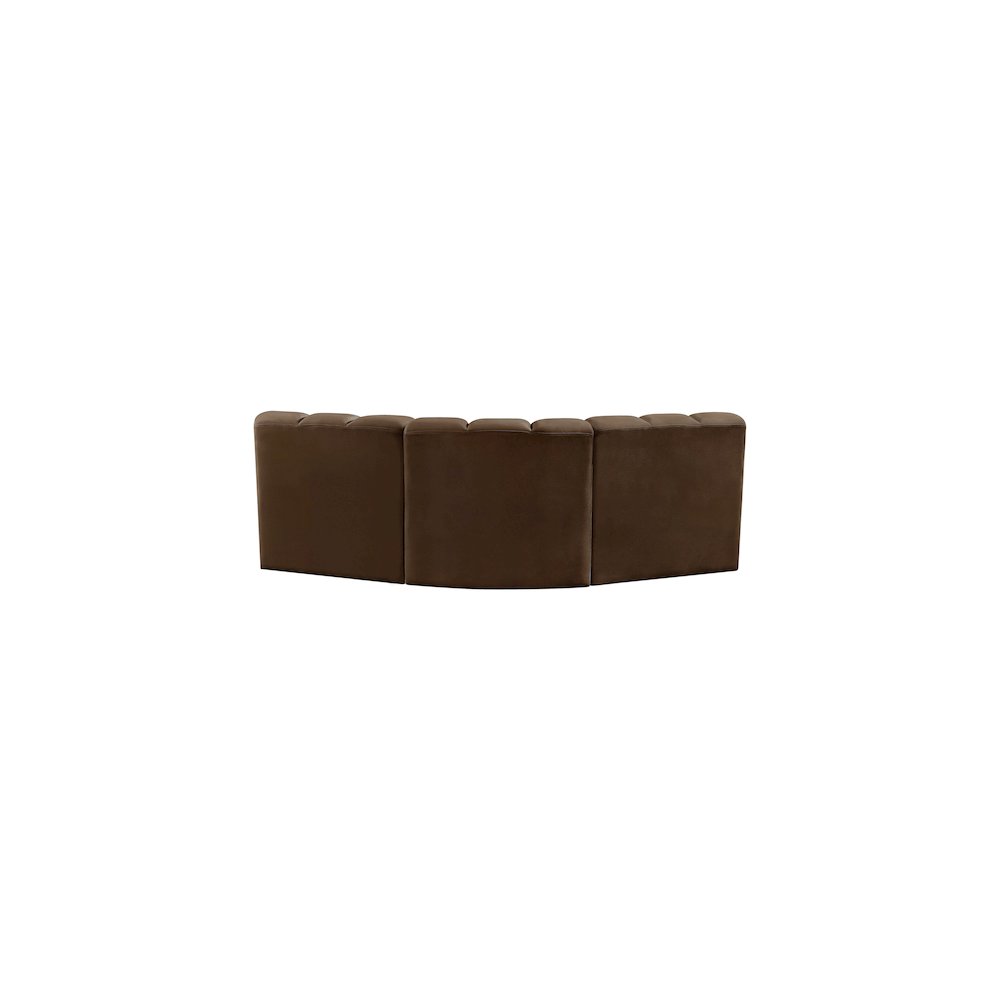Arc Brown Velvet Modular Sofa. Picture 3