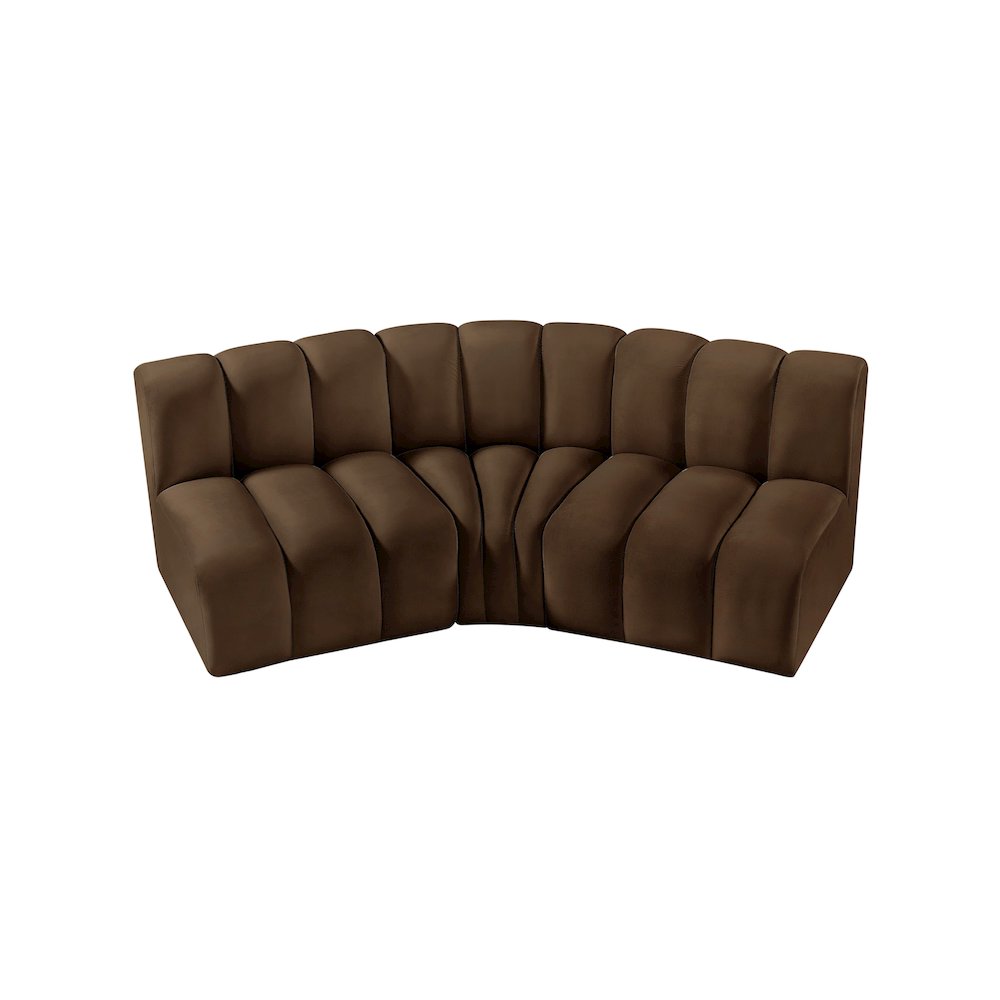 Arc Brown Velvet Modular Sofa. Picture 4