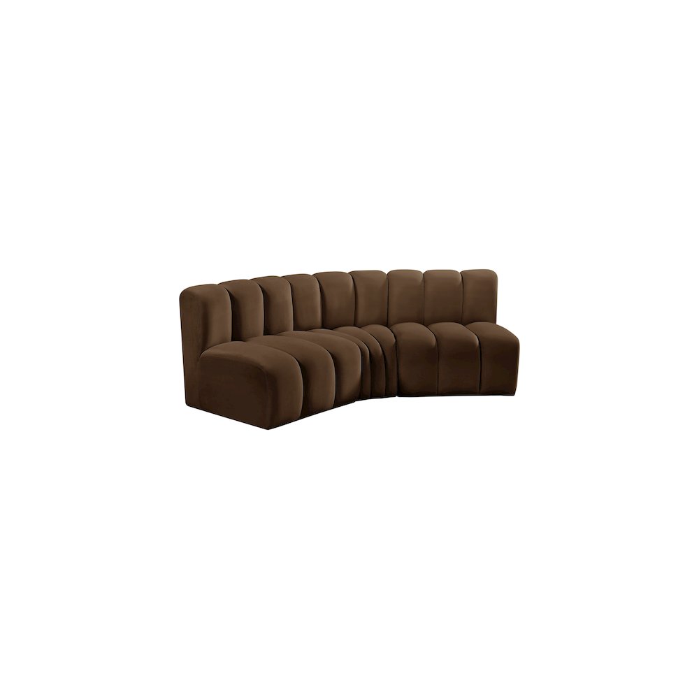 Arc Brown Velvet Modular Sofa. Picture 5