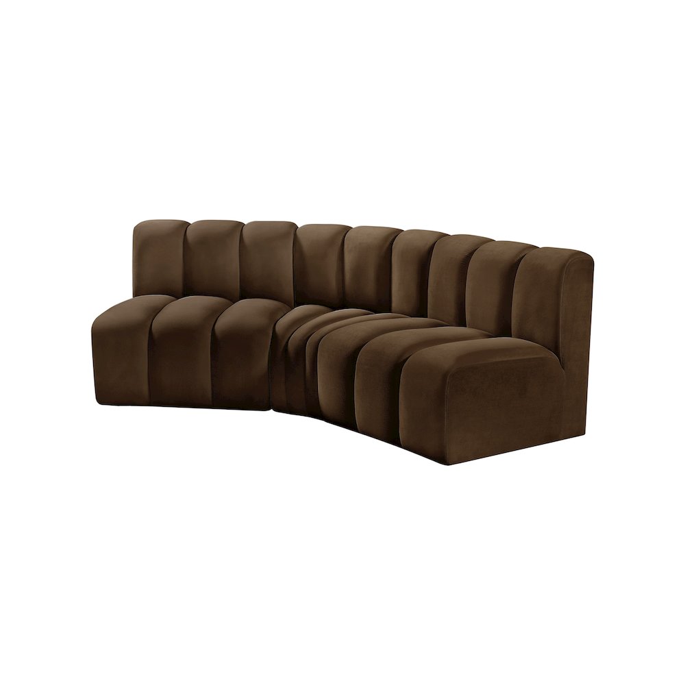 Arc Brown Velvet Modular Sofa. Picture 6