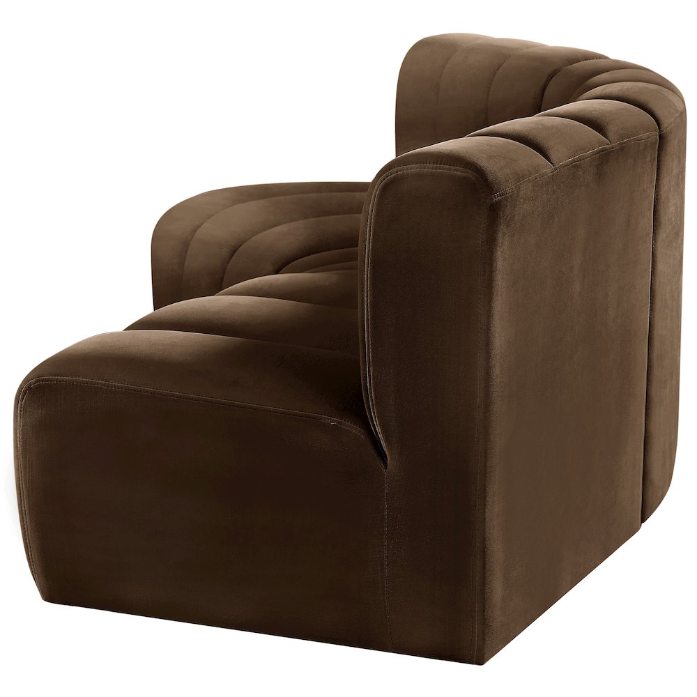 Arc Brown Velvet Modular Sofa. Picture 7
