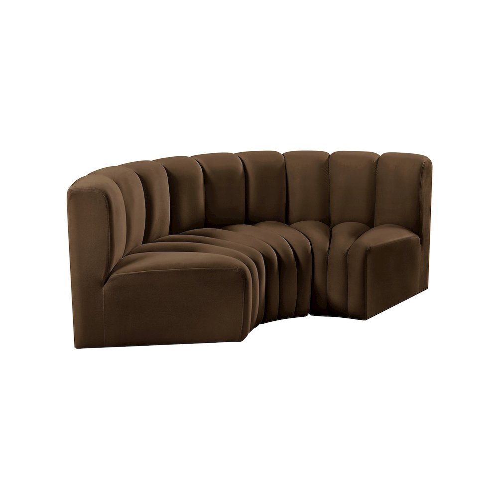 Arc Brown Velvet Modular Sofa. Picture 5