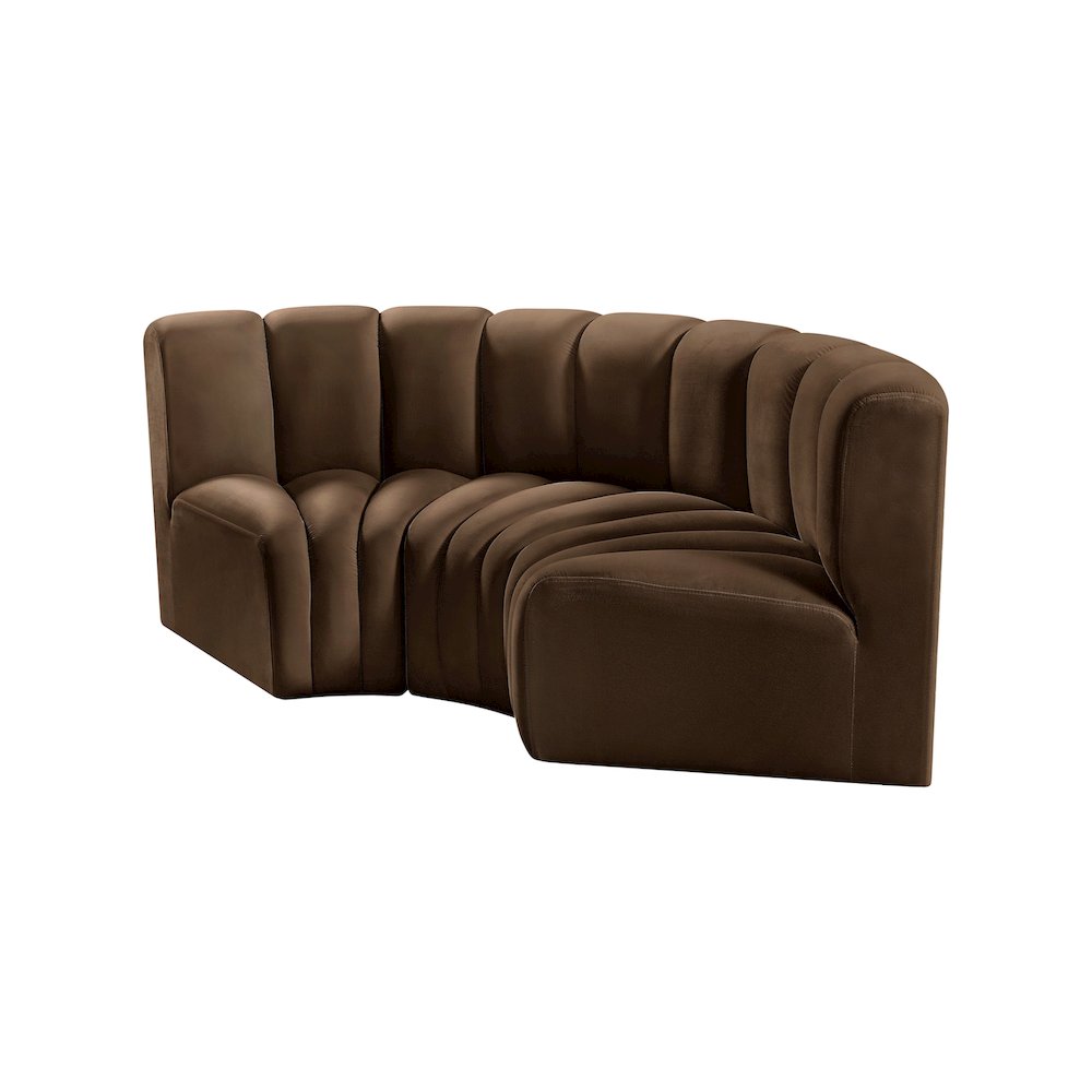 Arc Brown Velvet Modular Sofa. Picture 6