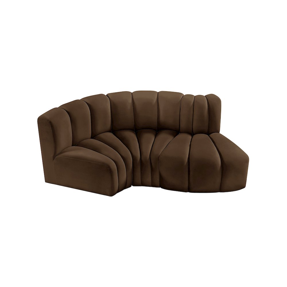 Arc Brown Velvet Modular Sofa. Picture 4