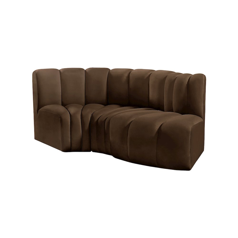 Arc Brown Velvet Modular Sofa. Picture 6
