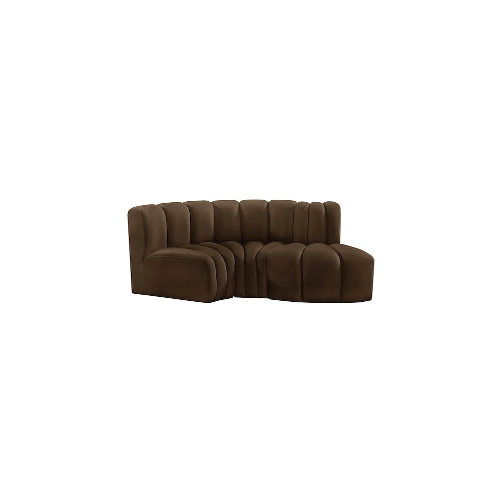 Arc Brown Velvet Modular Sofa. Picture 8