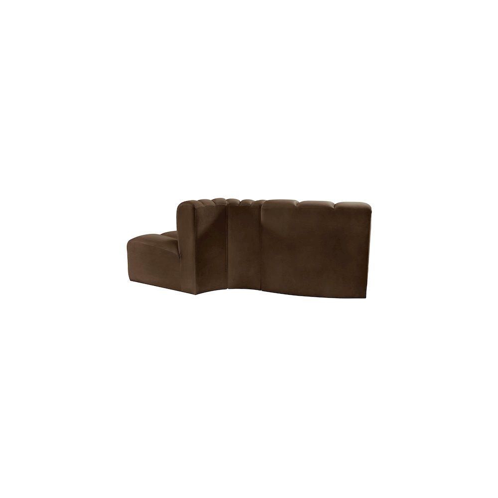 Arc Brown Velvet Modular Sofa. Picture 3