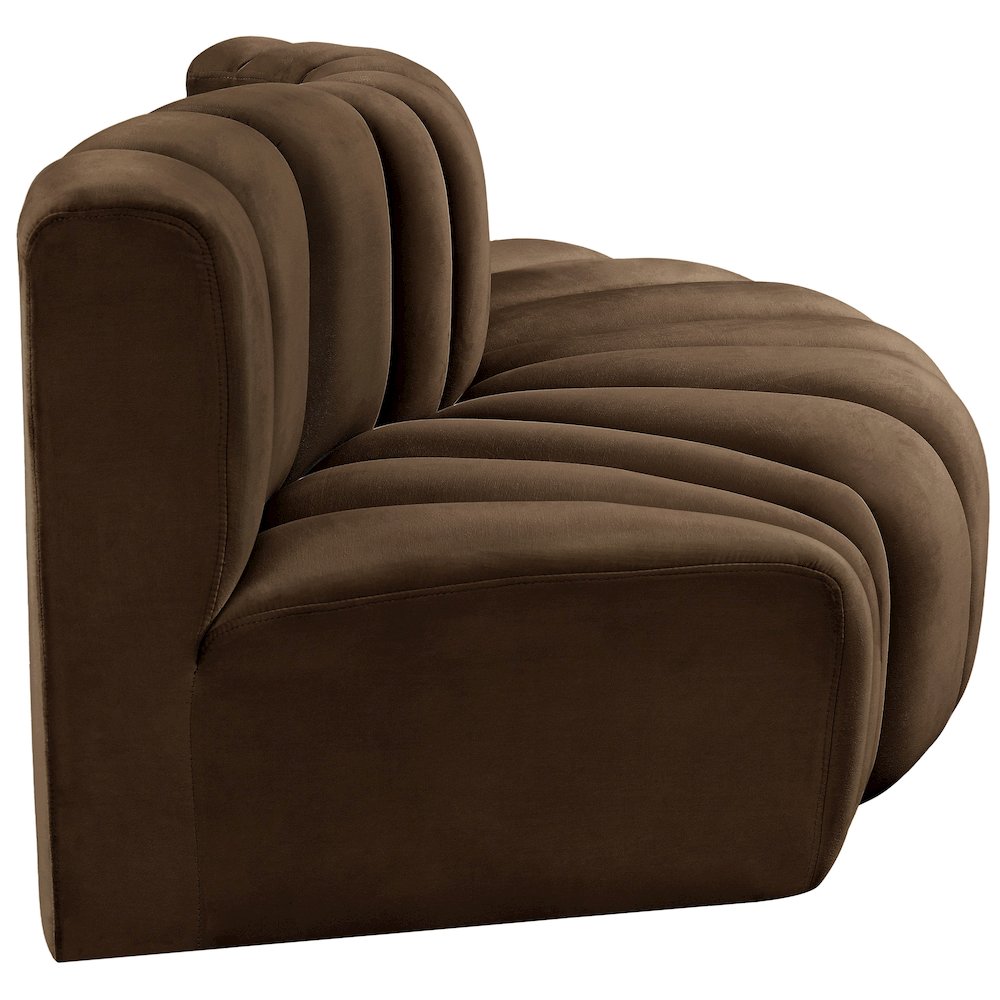 Arc Brown Velvet Modular Sofa. Picture 5