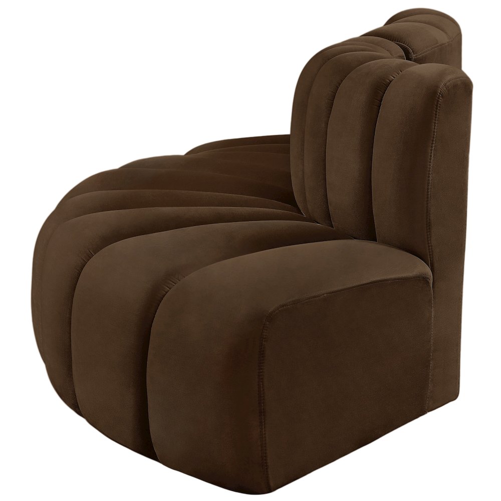 Arc Brown Velvet Modular Sofa. Picture 6