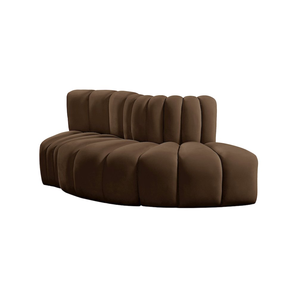 Arc Brown Velvet Modular Sofa. Picture 7