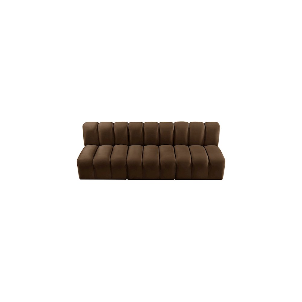 Arc Brown Velvet Modular Sofa. Picture 4