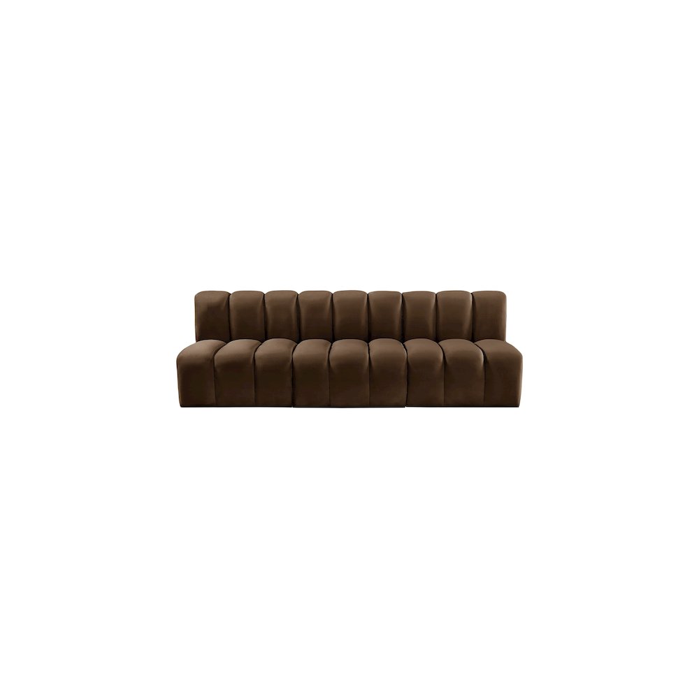 Arc Brown Velvet Modular Sofa. Picture 6