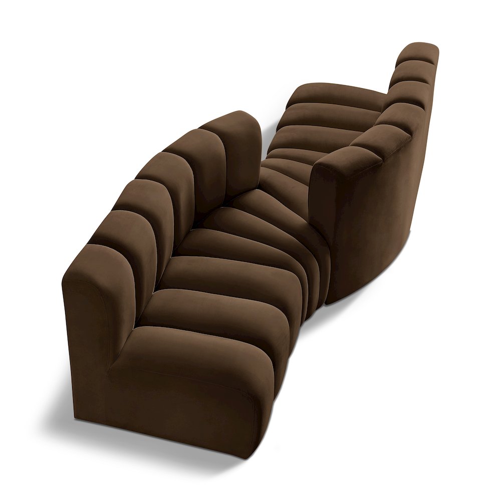 Arc Brown Velvet Modular Sofa. Picture 1