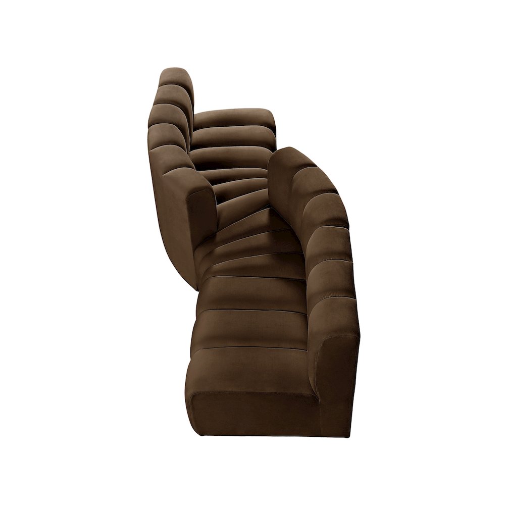 Arc Brown Velvet Modular Sofa. Picture 4