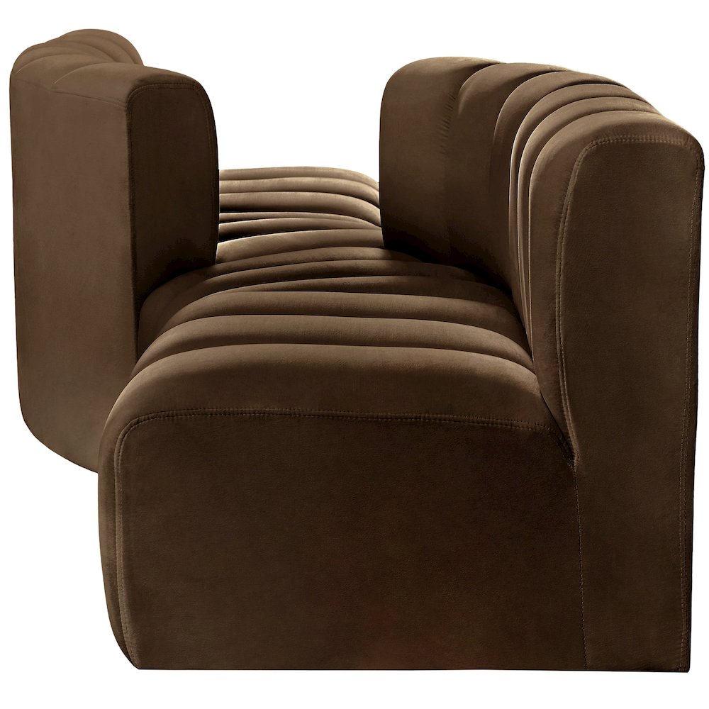 Arc Brown Velvet Modular Sofa. Picture 5