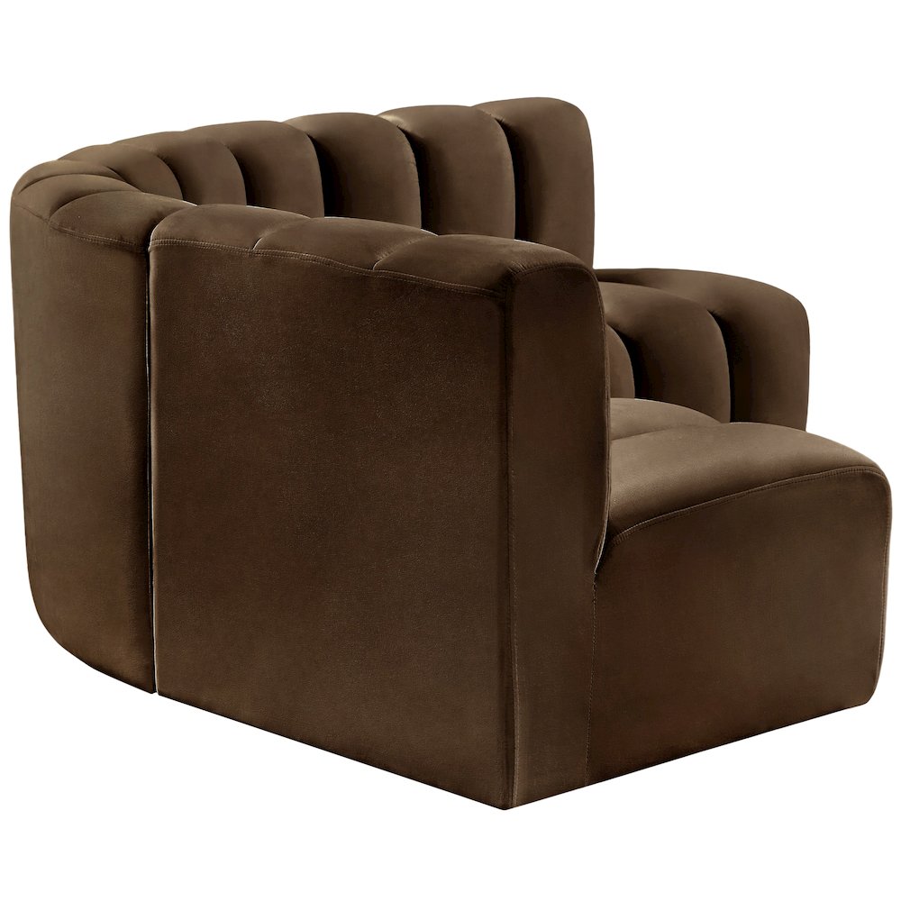 Arc Brown Velvet Modular Sofa. Picture 7