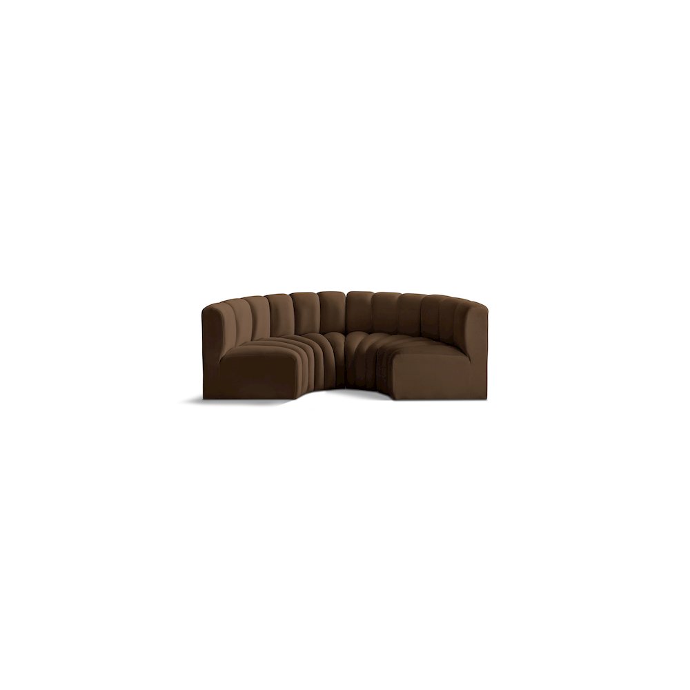 Arc Brown Velvet Modular Sofa. Picture 1