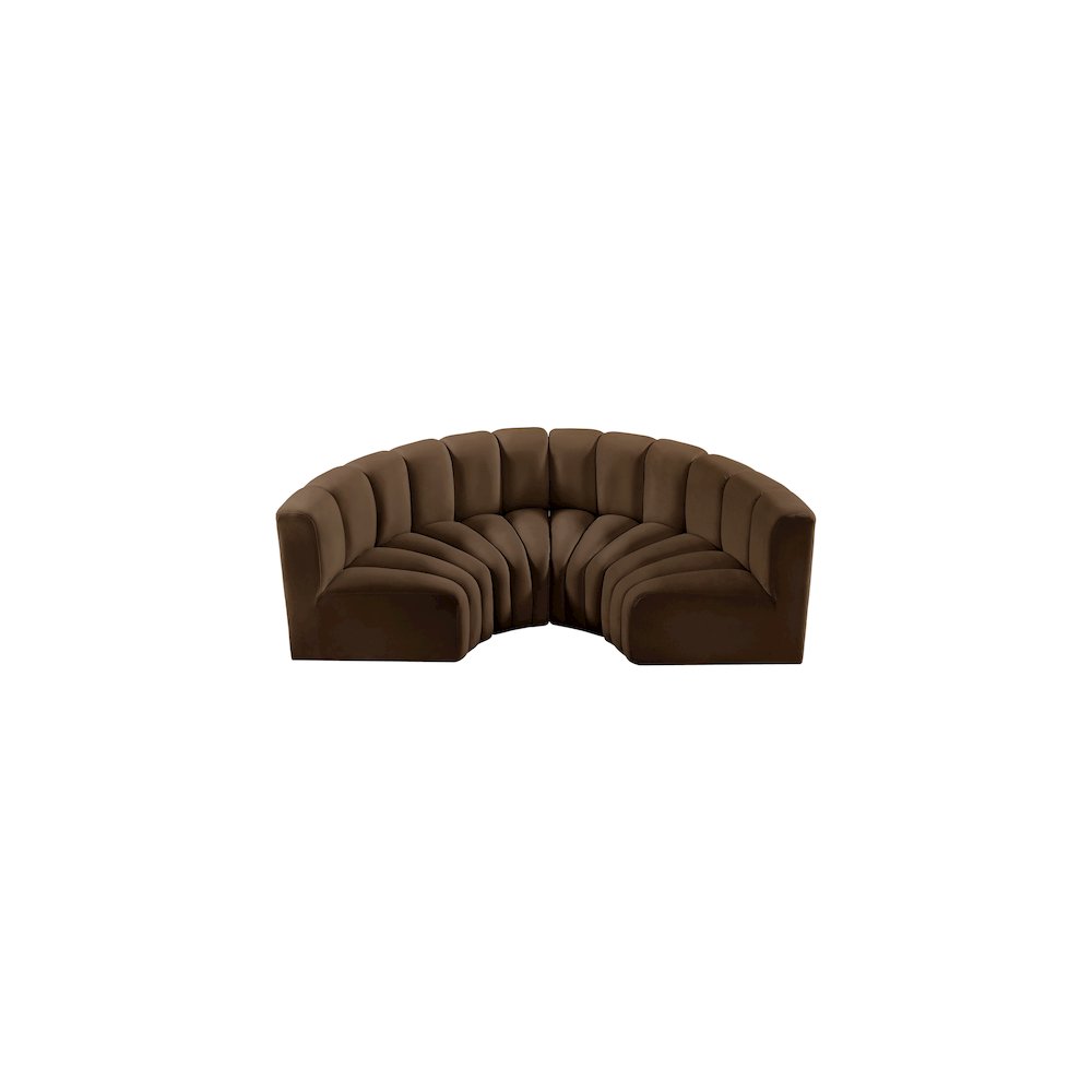 Arc Brown Velvet Modular Sofa. Picture 4