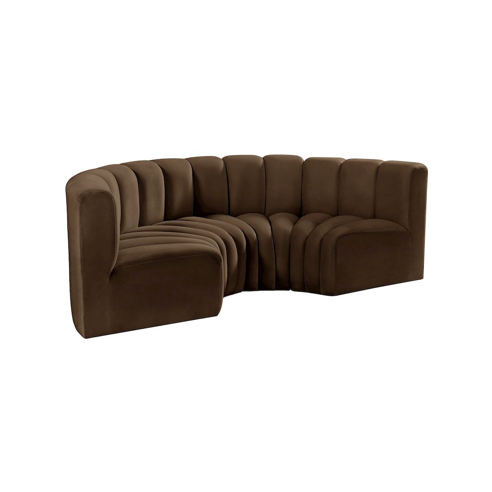 Arc Brown Velvet Modular Sofa. Picture 5