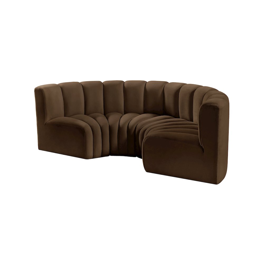 Arc Brown Velvet Modular Sofa. Picture 6