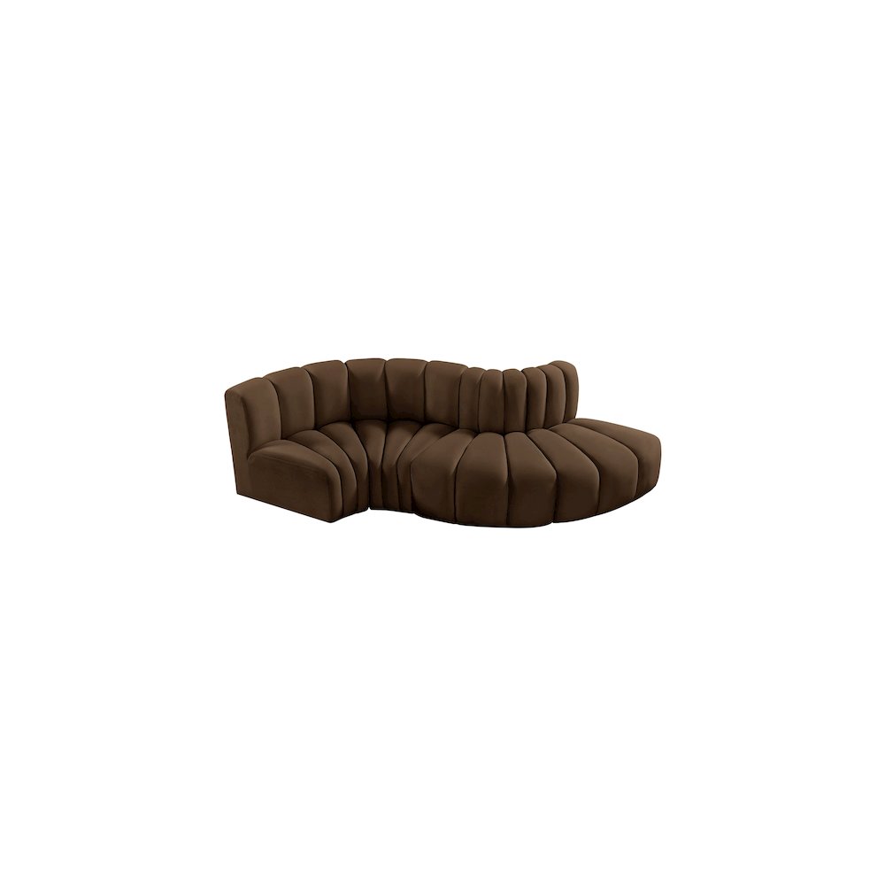 Arc Brown Velvet Modular Sofa. Picture 4